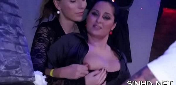 Naughty women are giving explicit pleasures during party